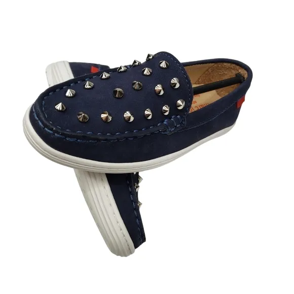 Marc Joseph | NIB Louisville Navy Nobuck Leather Studded Loafers Girl's 11.5