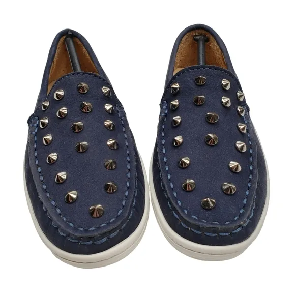 Marc Joseph | NIB Louisville Navy Nobuck Leather Studded Loafers Girl's 11.5