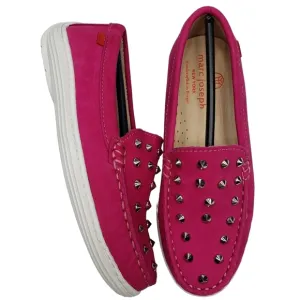 Marc Joseph | NIB Louisville Pink Nobuck Leather Studded Loafers Girl's 13.5