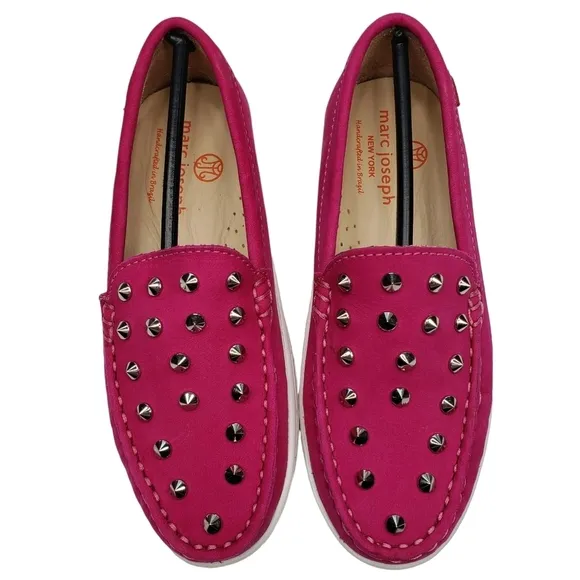 Marc Joseph | NIB Louisville Pink Nobuck Leather Studded Loafers Girl's 13.5