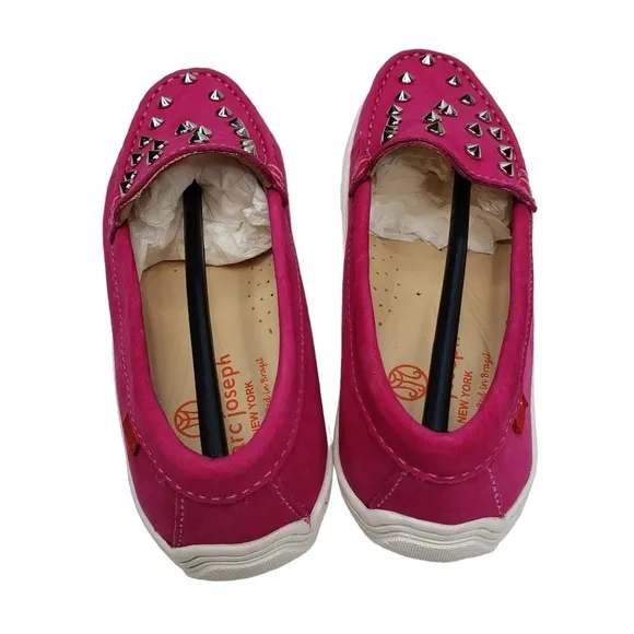 Marc Joseph | NIB Louisville Pink Nobuck Leather Studded Loafers Girl's 13.5