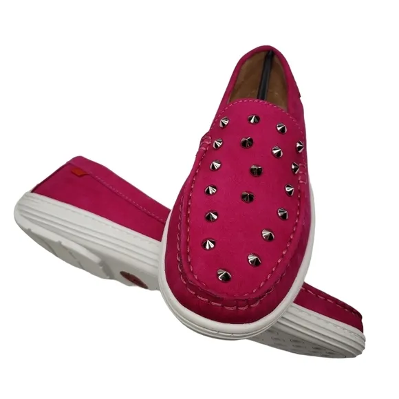 Marc Joseph | NIB Louisville Pink Nobuck Leather Studded Loafers Girl's 4