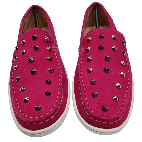 Marc Joseph | NIB Louisville Pink Nobuck Leather Studded Loafers Girl's 4