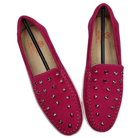 Marc Joseph | NIB Louisville Pink Nobuck Leather Studded Loafers Girl's 4