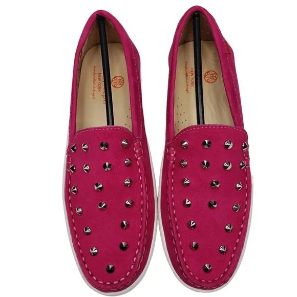 Marc Joseph | NIB Louisville Pink Nobuck Leather Studded Loafers Girl's 4