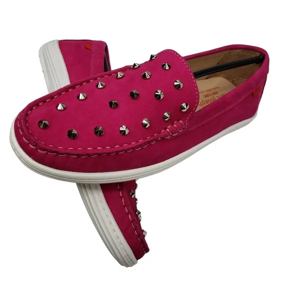 Marc Joseph | NIB Louisville Pink Nobuck Leather Studded Loafers Girl's 4