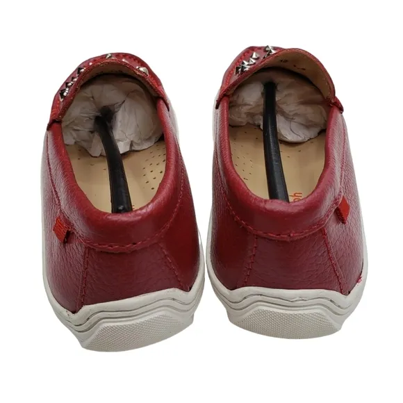 Marc Joseph | NIB Louisville Red Grainy Leather Studded Loafers Girl's 1.5