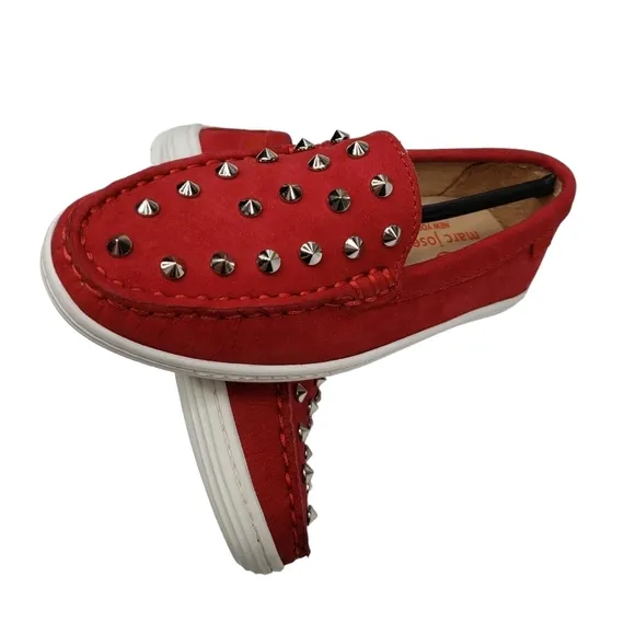 Marc Joseph | NIB Louisville Red Nobuck Leather Preppy Studded Loafers Girl's 11