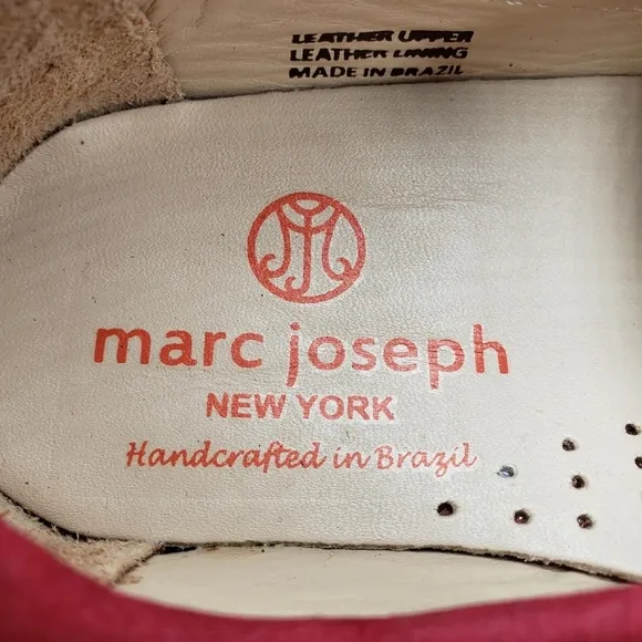 Marc Joseph | NIB Louisville Red Nobuck Leather Preppy Studded Loafers Girl's 11