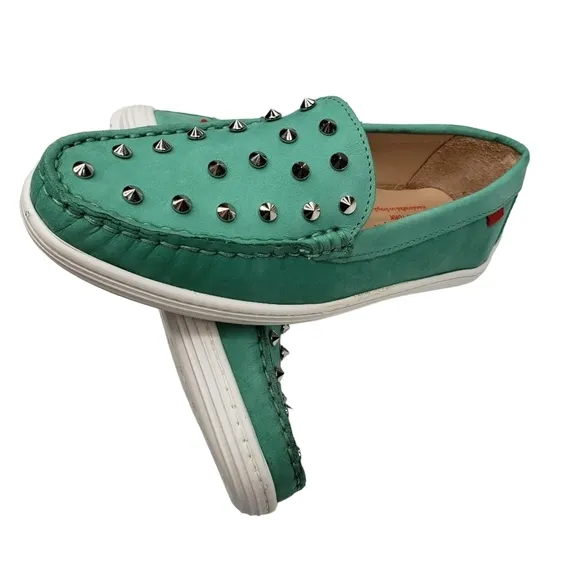 Marc Joseph | NIB Louisville Turquoise Nobuck Leather Studded Loafers Girl's 2