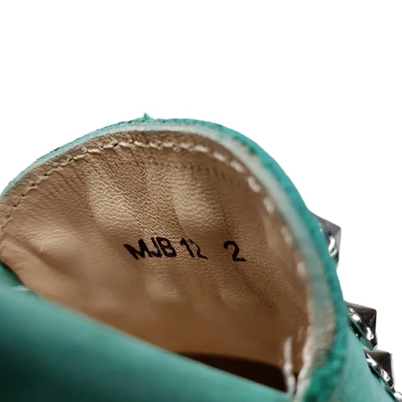 Marc Joseph | NIB Louisville Turquoise Nobuck Leather Studded Loafers Girl's 2