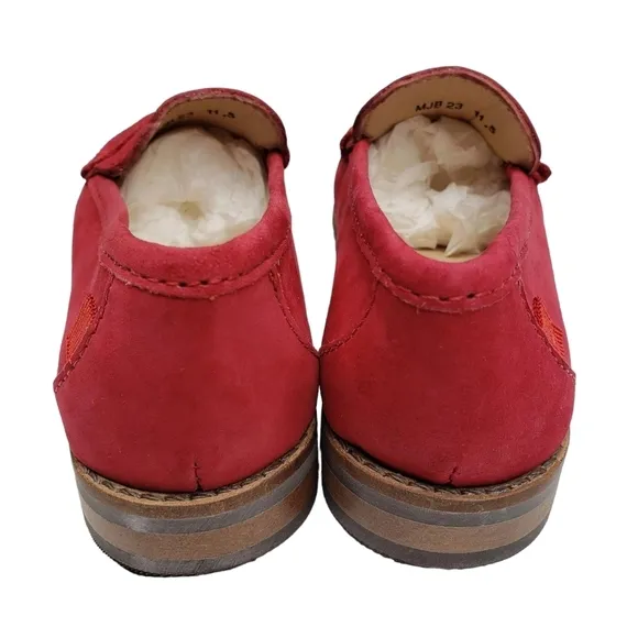 Marc Joseph | NIB Madison Red Nobuck Gold Star Preppy Leather Loafers Girl 11.5