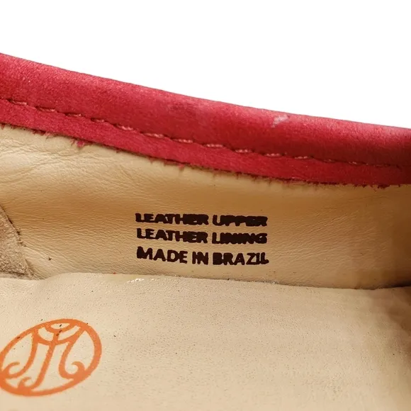Marc Joseph | NIB Madison Red Nobuck Gold Star Preppy Leather Loafers Girl 11.5