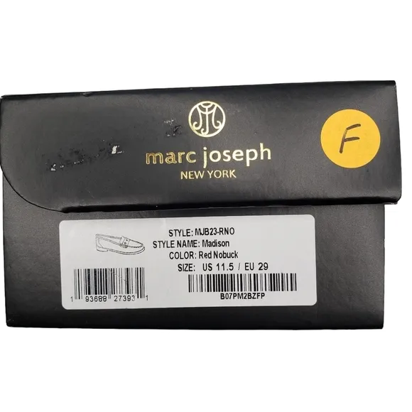 Marc Joseph | NIB Madison Red Nobuck Gold Star Preppy Leather Loafers Girl 11.5