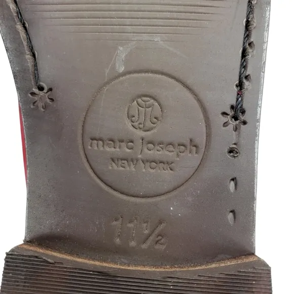 Marc Joseph | NIB Madison Red Nobuck Gold Star Preppy Leather Loafers Girl 11.5