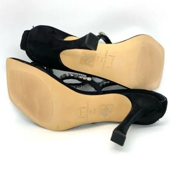Marc Fisher Women's Dezzi Embellished Strappy High Heel Sandals Size 8 New