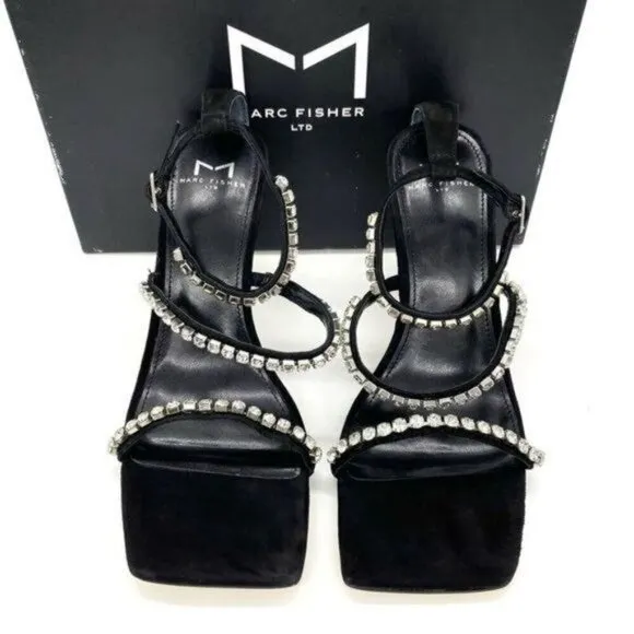 Marc Fisher Women's Dezzi Embellished Strappy High Heel Sandals Size 8 New