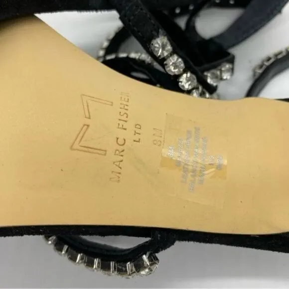 Marc Fisher Women's Dezzi Embellished Strappy High Heel Sandals Size 8 New