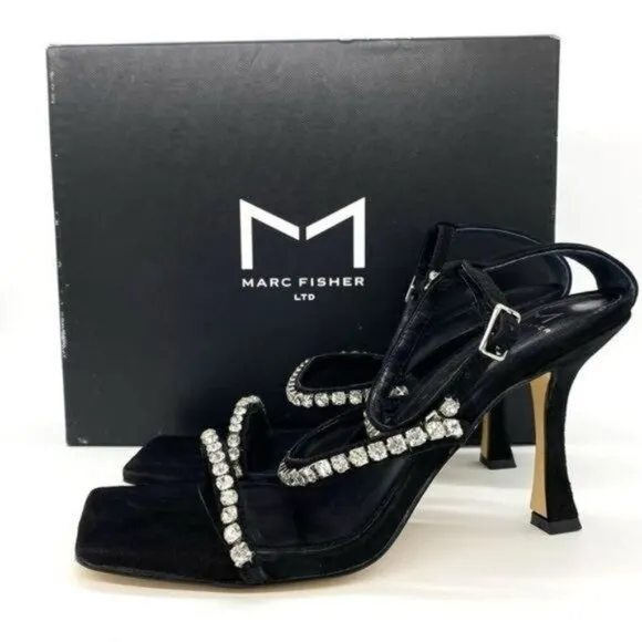 Marc Fisher Women's Dezzi Embellished Strappy High Heel Sandals Size 8 New