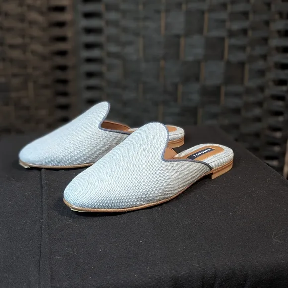 Margaux Light Blue Slip-On Loafers HANDMADE in Spain Size 37 1/2 Or 7 New