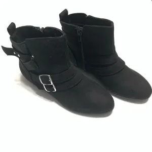 Mari A. Bleighton Black Ankle Boots Faux Suede
