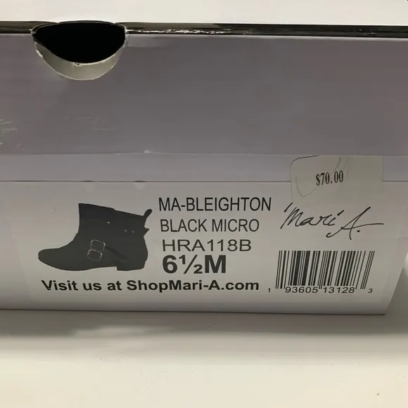 Mari A. Bleighton Black Ankle Boots Faux Suede