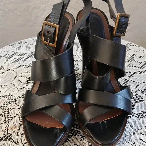 Marni Black and Brown High Heel Sandals