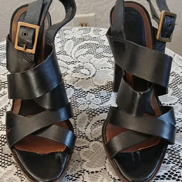 Marni Black and Brown High Heel Sandals