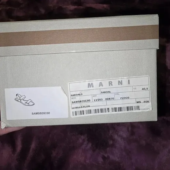 Marni Flat Sandals Fuoco Slingback Womens Shoe Size US 10.5 EU 40.5