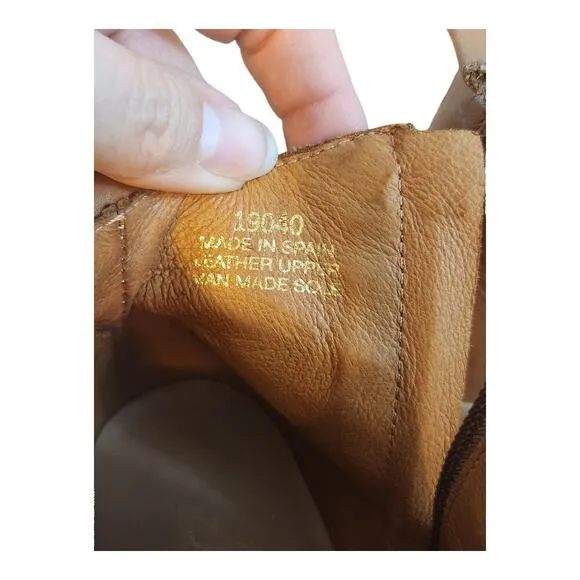 Marroqui Sanchez Leather boots made in spain ankle booties Brown sz 38, 7.5