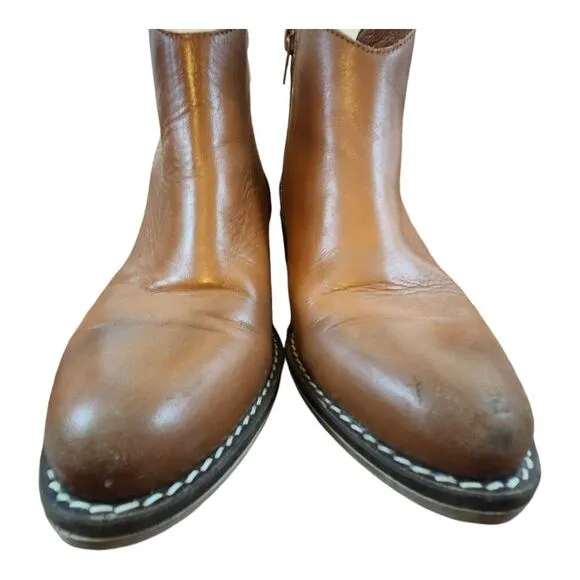 Marroqui Sanchez Leather boots made in spain ankle booties Brown sz 38, 7.5