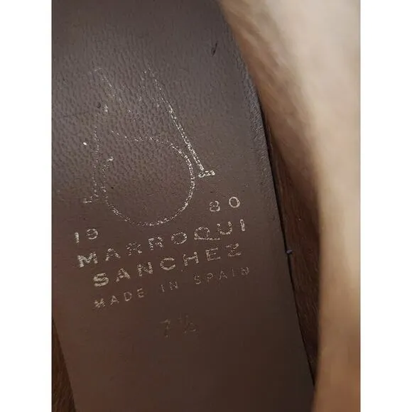 Marroqui Sanchez Leather boots made in spain ankle booties Brown sz 38, 7.5