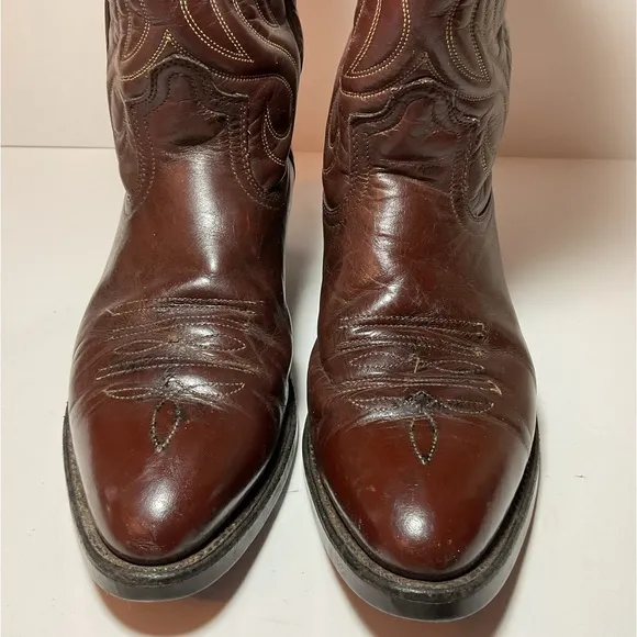 Mason Men's Brown Leather Western Cowboy Boots