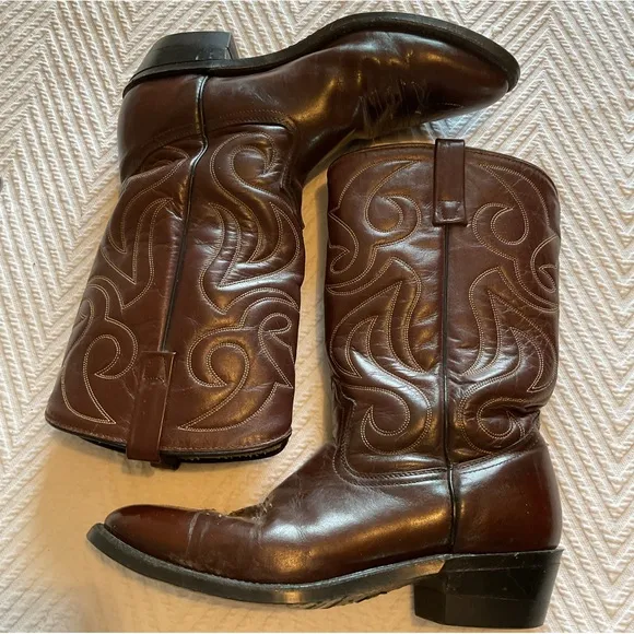 Mason Men's Brown Leather Western Cowboy Boots
