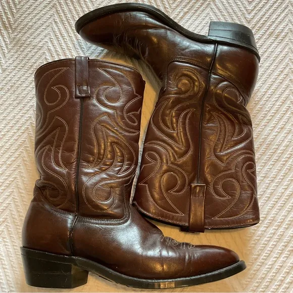 Mason Men's Brown Leather Western Cowboy Boots