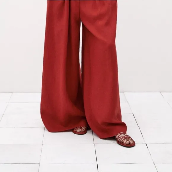 Massimo Dutti Red Strappy Slingback Sandals