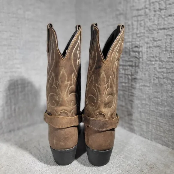 Masterson RB918 Men's Size 9 EW Brown Distressed Leather Harness Western Boots