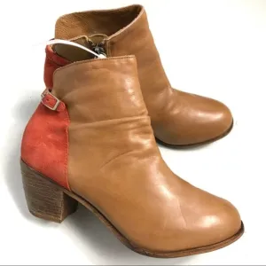 Matisse Brown Orange Leather Ankle Boots 7.5M New