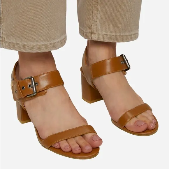 Matt &amp; Nat Wam Denim Strap Sandals Vegan Heeled Sandals in Sky Blue 40/10