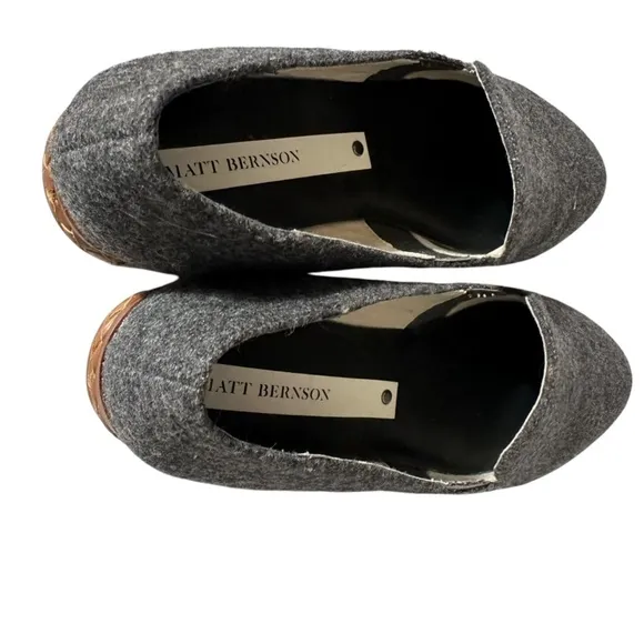 MATT BERNSON ELLINGTON GREY WOOL LOAFERS SIZE 8.5