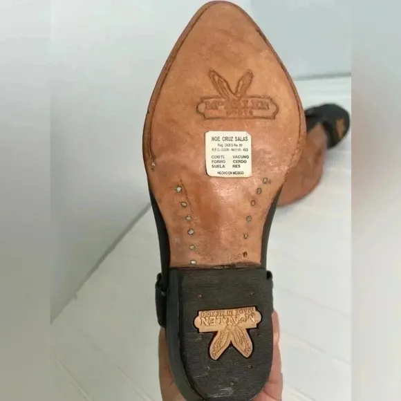 MCALLEN Biker Cowboy Western Leather Boots SHOES Sz 5.5