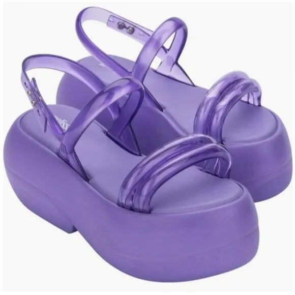 Melissa Airbubble Platform Sandles Purple Size 8 NWT