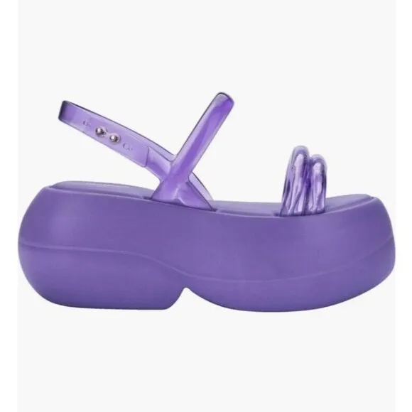 Melissa Airbubble Platform Sandles Purple Size 8 NWT