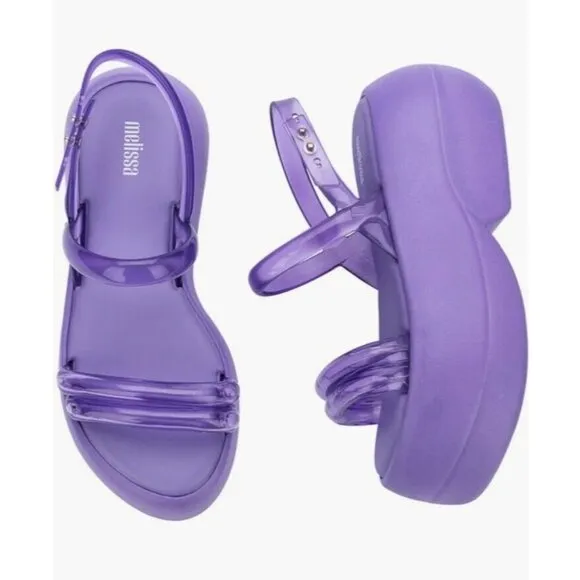 Melissa Airbubble Platform Sandles Purple Size 8 NWT