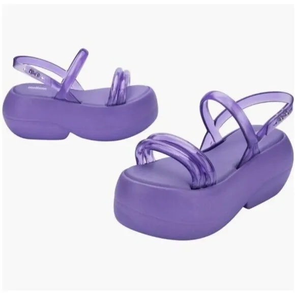 Melissa Airbubble Platform Sandles Purple Size 8 NWT