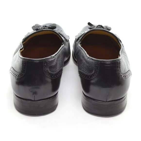 Men Botticelli Black Wingtip Kiltie Tassel Loafers 10.5