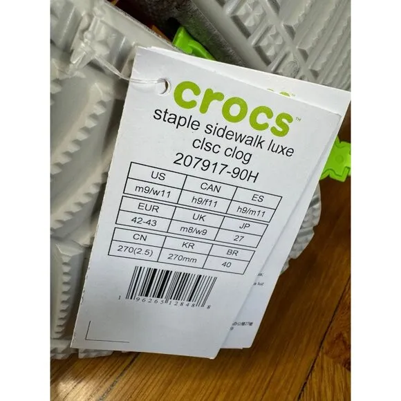 Mens 9 Crocs x Staple Classic Clog Sidewalk Lux Pigeon Feet Sandals 207917-90H
