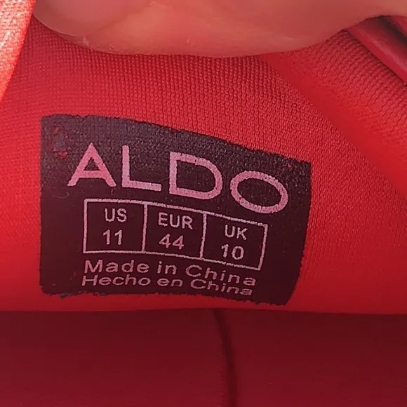 MEN’S ALDO RED LEATHER CASUAL SNEAKERS CHAIN DETAIL SZ 11