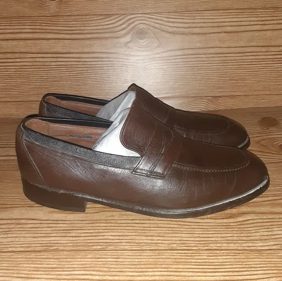 Mens' Allen Edmonds Bermuda Brown Leather Loafers Size 9.5 C