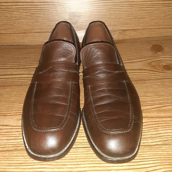 Mens' Allen Edmonds Bermuda Brown Leather Loafers Size 9.5 C